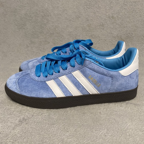 Adidas Gazelle Womens 7.5 Sky Blue Suede Casual Sneaker - Picture 4 of 11